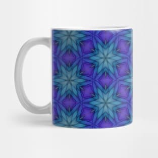 Pretty Pattern Watercolor Green Star and Blue Color Mug